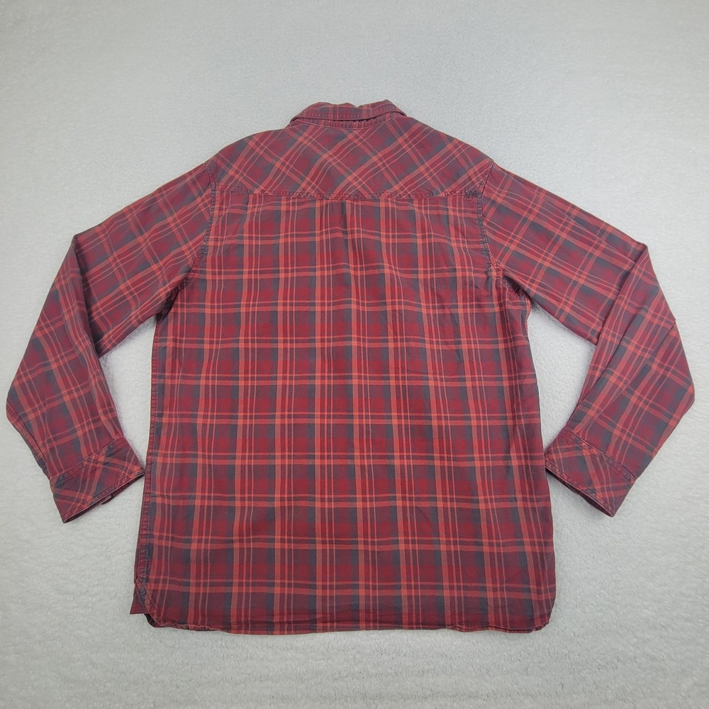 5.11 Tactical Shirt Mens Medium‎ Red Gray Plaid Long Sleeve Snap Front Cotton - Picture 9 of 9
